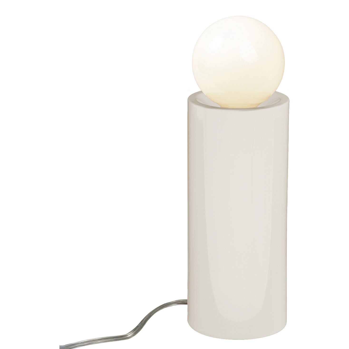 Portable 16.5 inch 60 watt Gloss White Table Lamp Portable Light