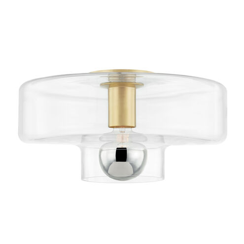 Iona 1 Light 14 inch Aged Brass Flush Mount Ceiling Light