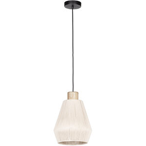Lanier 1 Light 8 inch Black and Natural Mini Pendant Ceiling Light