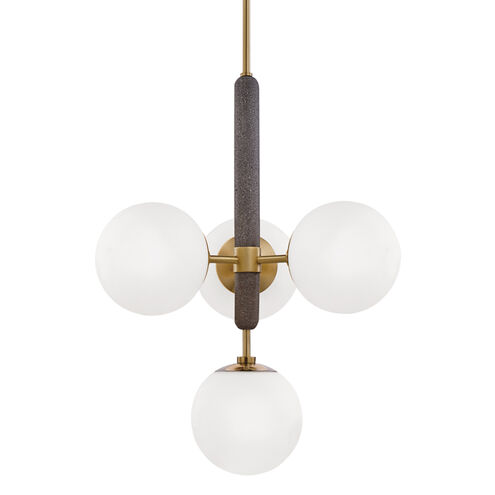 Brielle 4 Light 21 inch Aged Brass Pendant Ceiling Light