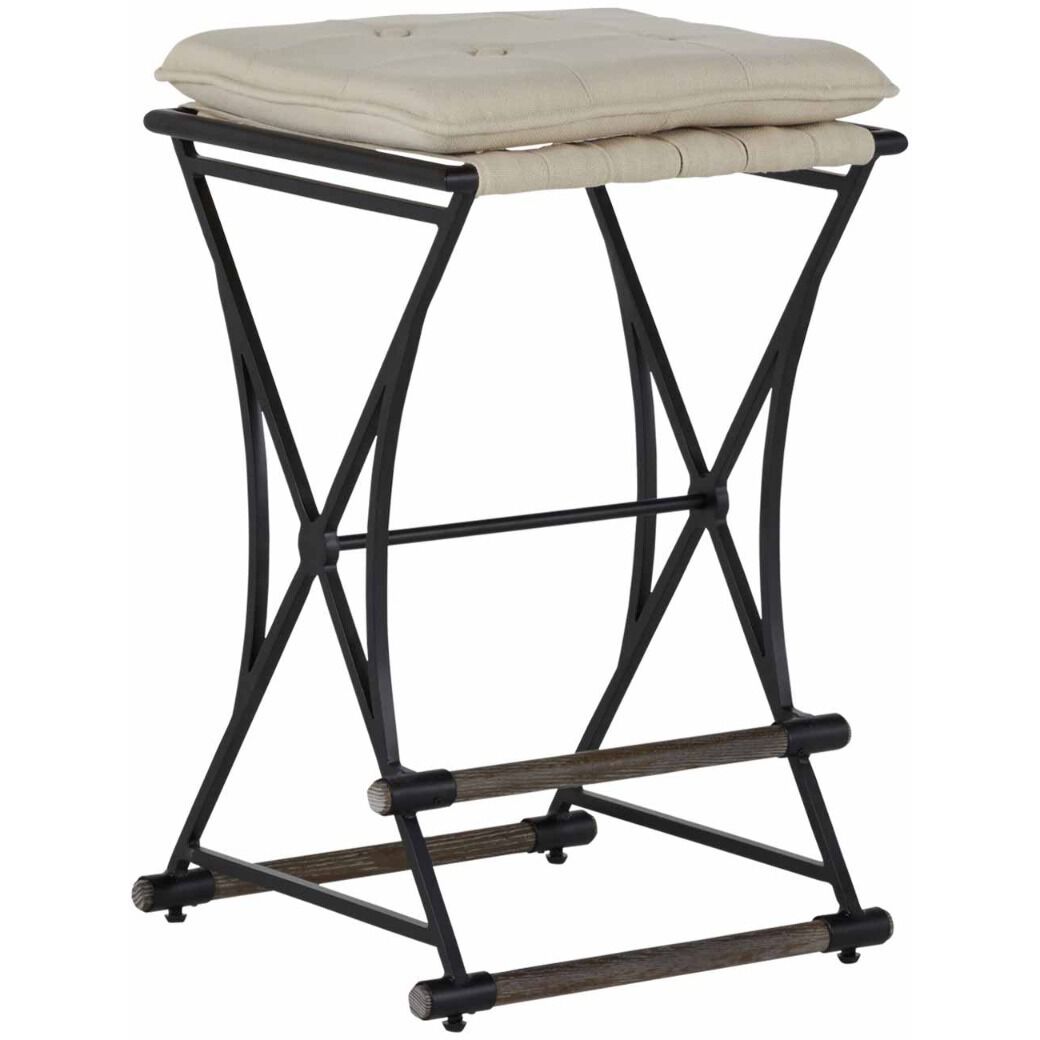 Frederick 26.5 inch Aged Black / Soft Chamois / Cerused Oak Bar Counter Stool