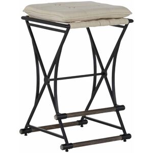 Frederick 26.5 inch Aged Black / Soft Chamois / Cerused Oak Bar Counter Stool