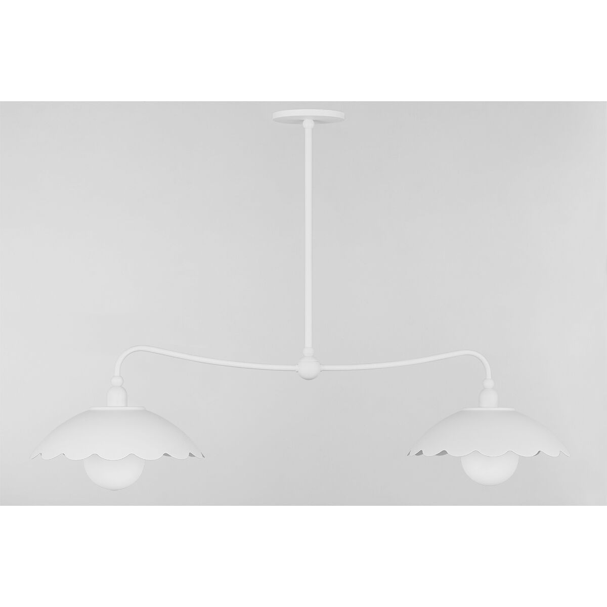 Yael 2 Light 45 inch Textured White Linear Ceiling Light