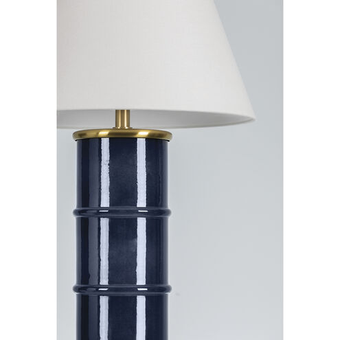 Banyan 25.5 inch 60.00 watt Aged Brass and Dark Navy Table Lamp Portable Light