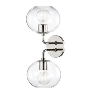 Margot 2 Light 8 inch Polished Nickel Wall Sconce Wall Light