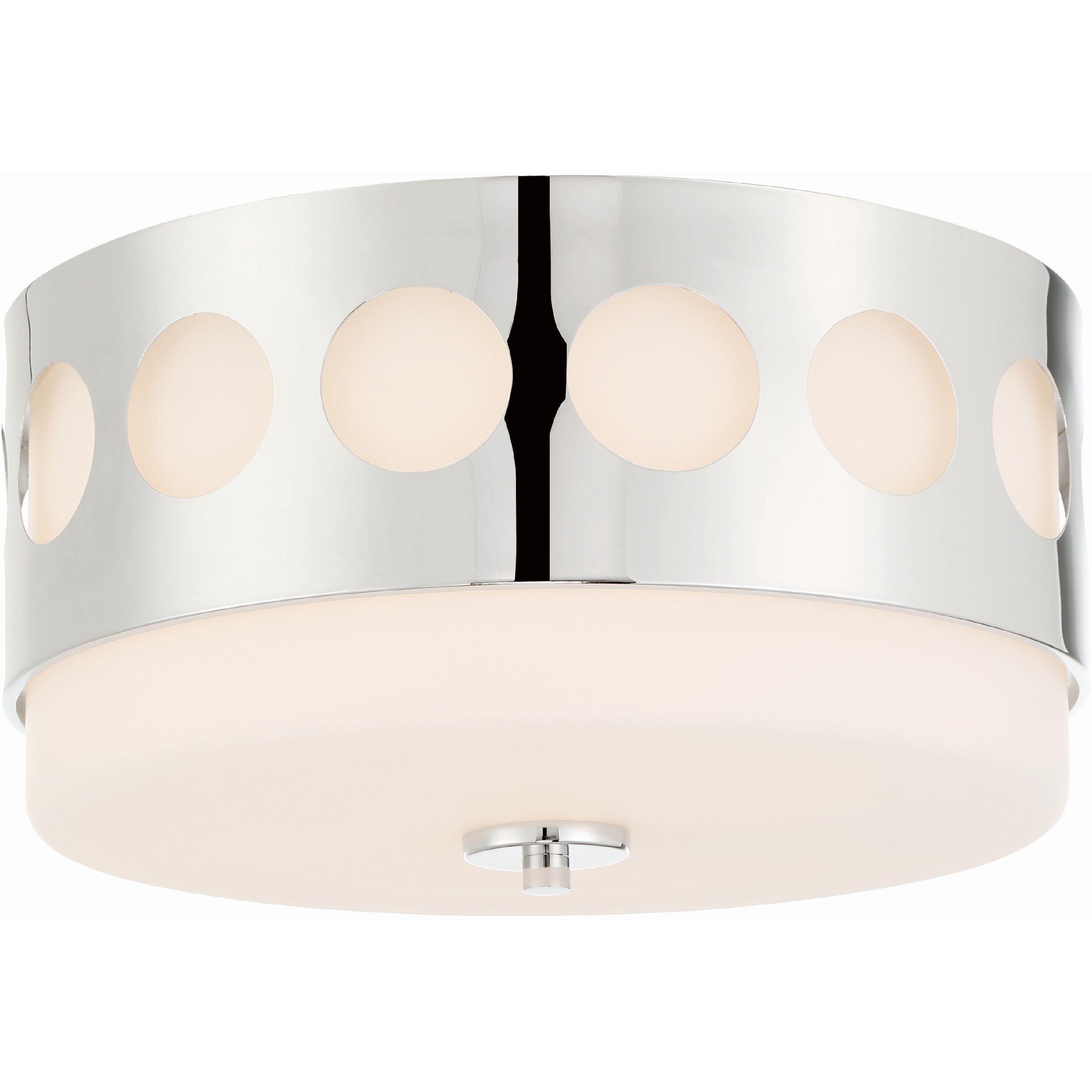Kirby 2 Light 13.25 inch Polished Nickel Flush Ceiling Light