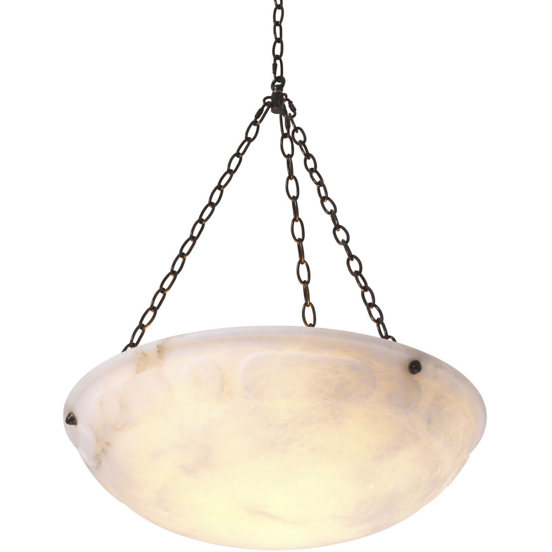 Novara 3 Light 23.82 inch Bronze with Alabaster Chandelier Ceiling Light