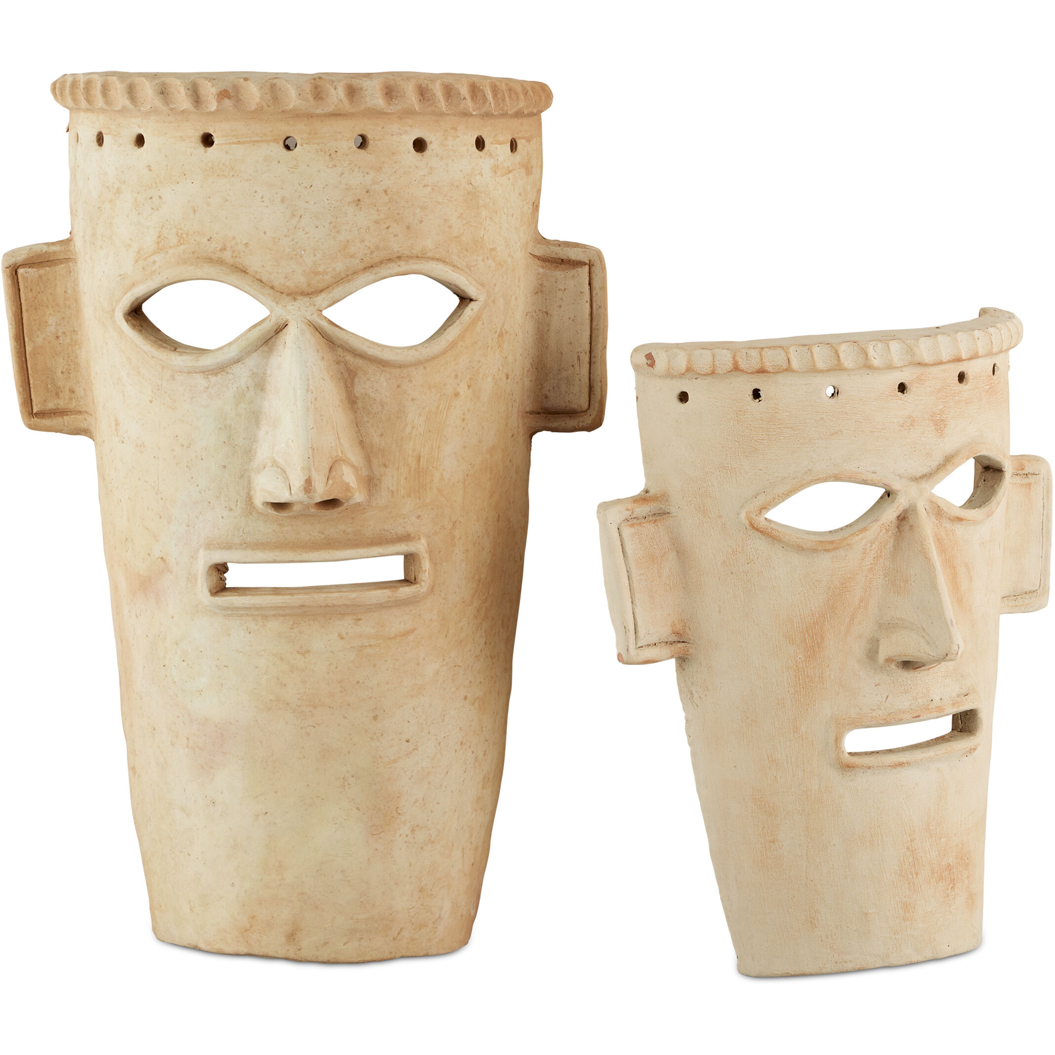 Etu 19 X 13 inch Mask Sculptures, Set of 2