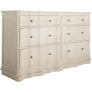 Meredith Textured Cerused White / Stained Brass Dresser