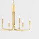 Brigitte 6 Light 25 inch Aged Brass Chandelier Ceiling Light