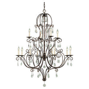 Chateau 12 Light 36 inch Mocha Bronze Chandelier Ceiling Light, Large