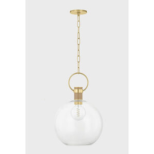 Catrine 1 Light 12 inch Aged Brass Pendant Ceiling Light