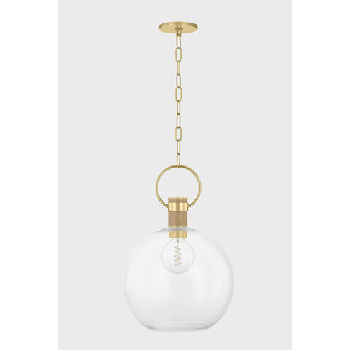 Catrine 1 Light 12 inch Aged Brass Pendant Ceiling Light