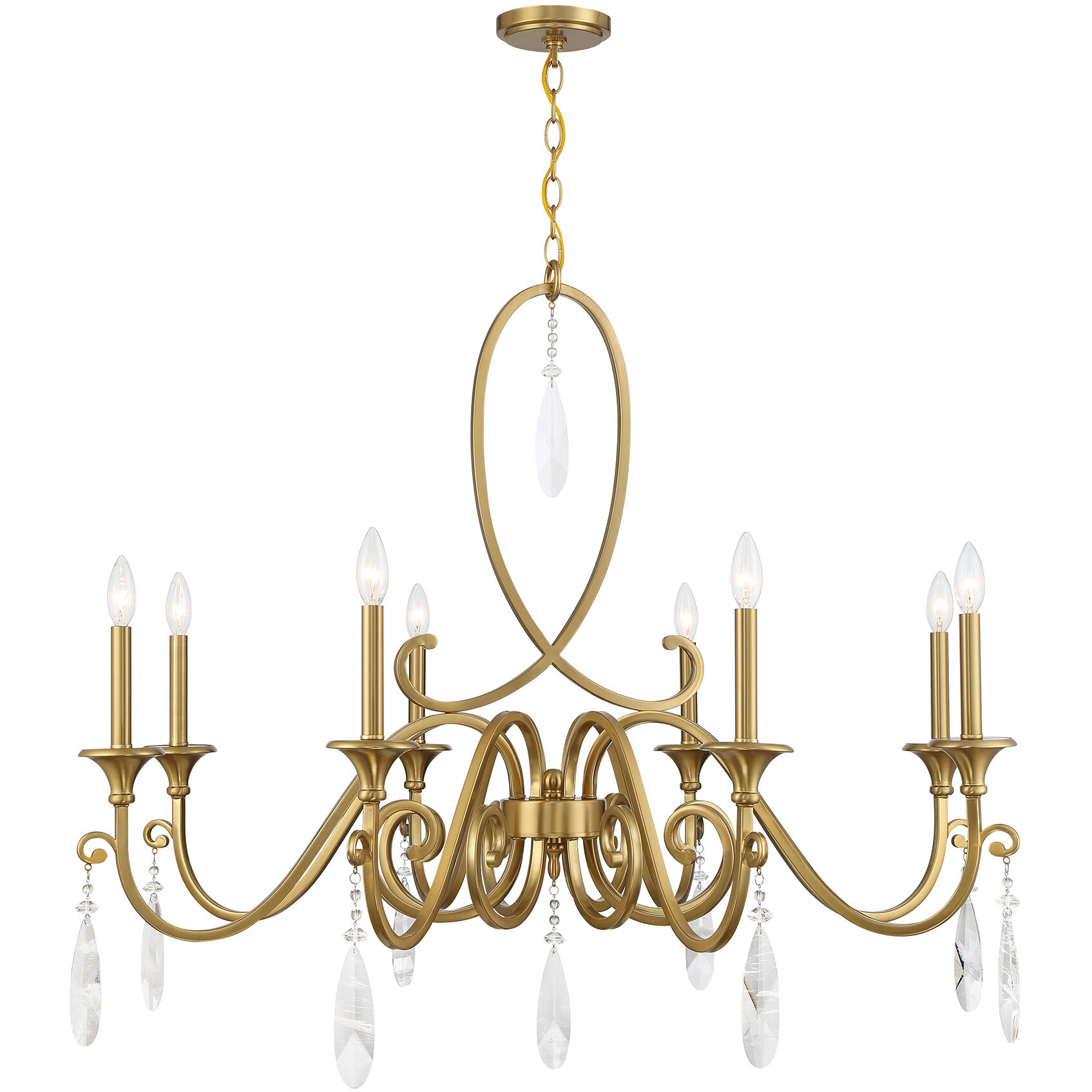 Fairchild 8 Light 42 inch Warm Brass Chandelier Ceiling Light