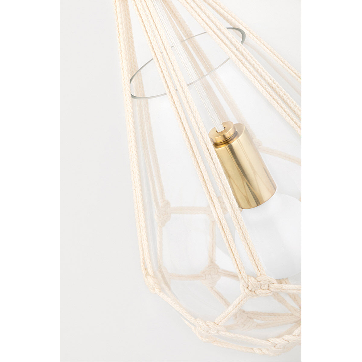 Tessa 1 Light 15 inch Aged Brass, Natural Pendant Ceiling Light
