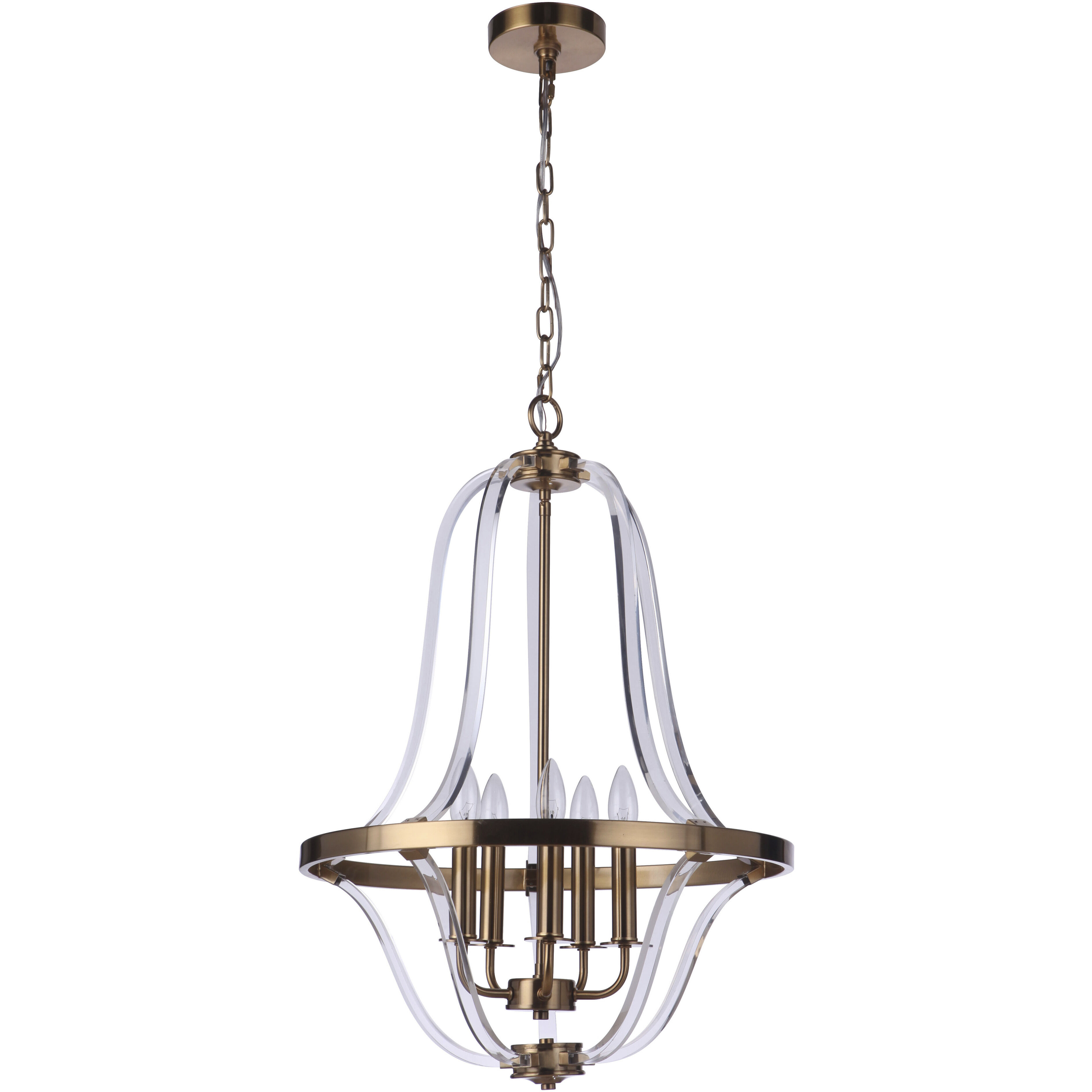 Graclyn 5 Light 19 inch Satin Brass Foyer Light Ceiling Light