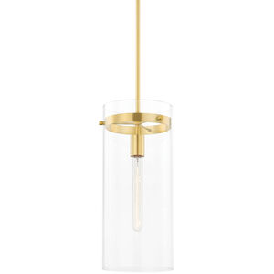 Haisley 1 Light 7.75 inch Aged Brass Pendant Ceiling Light
