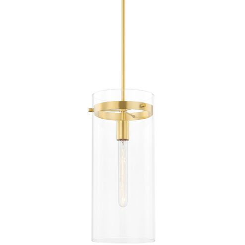 Haisley 1 Light 7.75 inch Aged Brass Pendant Ceiling Light