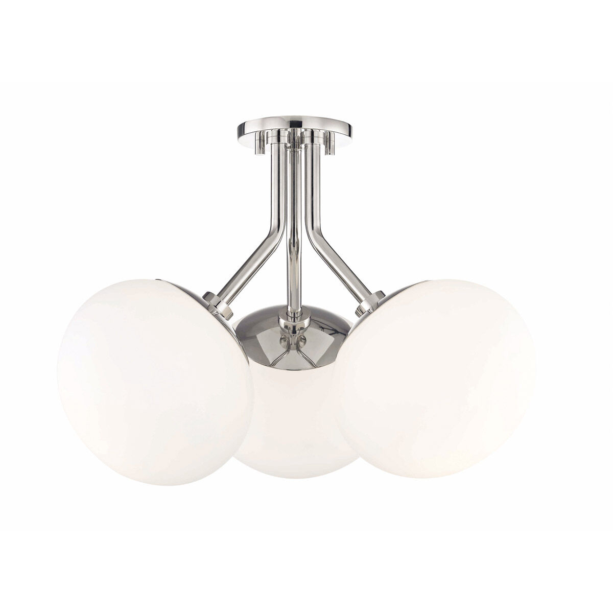 Estee 3 Light 19 inch Polished Nickel Semi Flush Ceiling Light
