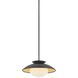 Cadence 1 Light 14.25 inch Black and Gold Leaf Pendant Ceiling Light