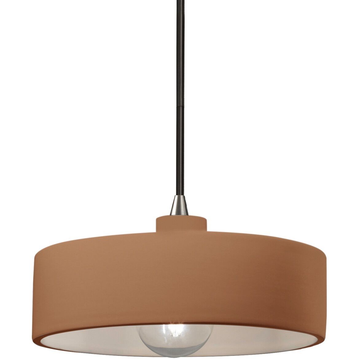 Radiance 1 Light 12 inch Adobe and Brushed Nickel Pendant Ceiling Light