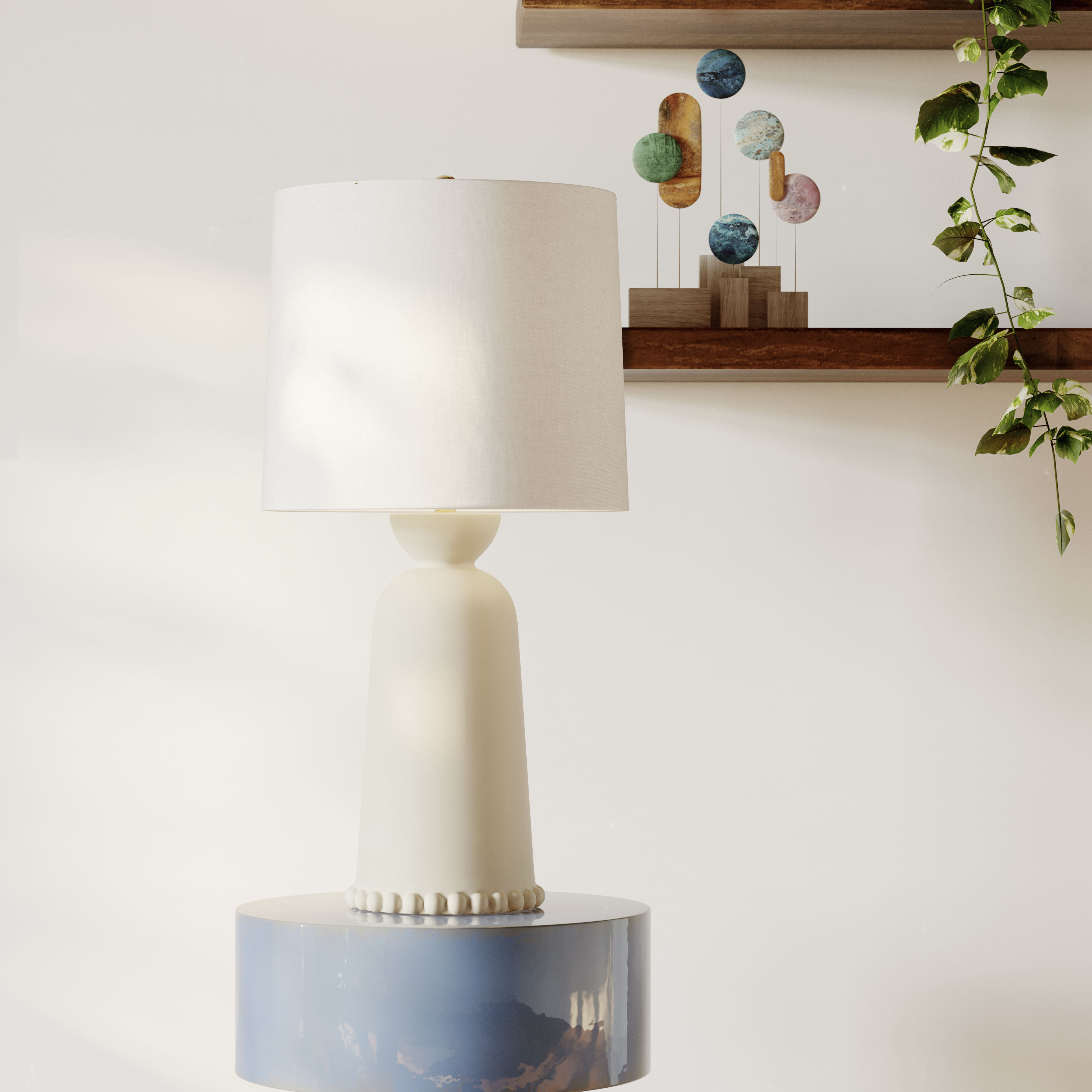 Rhea 27 inch 75.00 watt Aged Brass/Ceramic Antique Ivory Table Lamp Portable Light