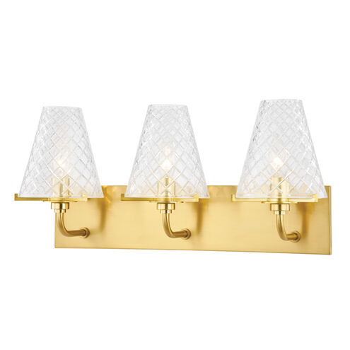 Irene 3 Light Aged Brass Bath Bracket Wall Light