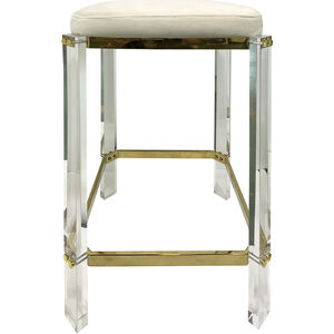 Helen 24.5 inch Clear and Brass and Cream Counter Stool
