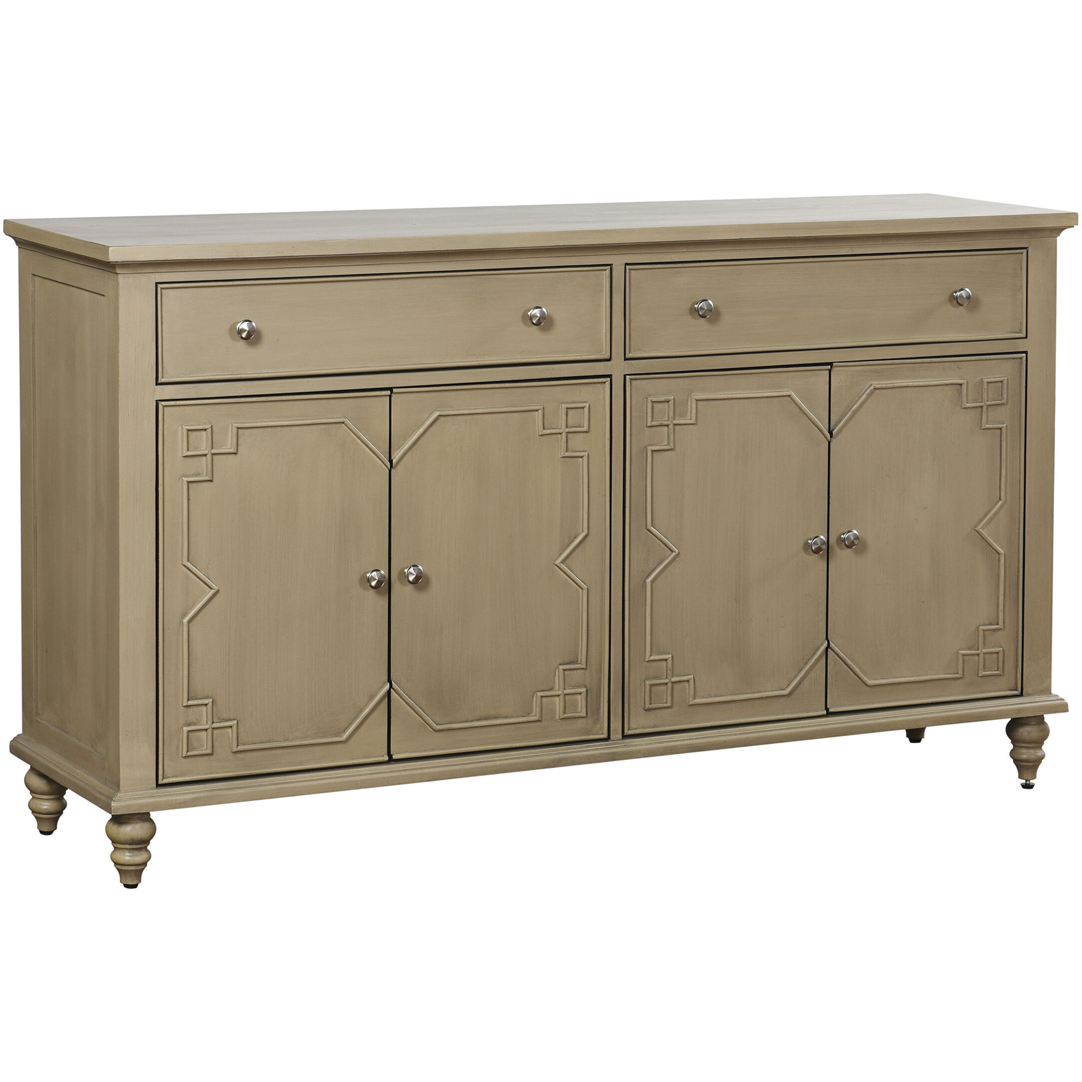 Crawford 59 X 15.7 inch Beige Brushed and Silver Sideboard