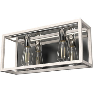 Squire Manor 2 Light 17 inch Distressed White and Chrome Vanity Light Wall Light