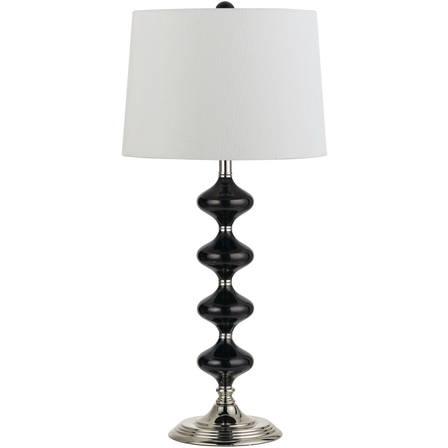 Lendava 30 inch 150 watt Chrome and Metallic Black Table Lamp Portable Light