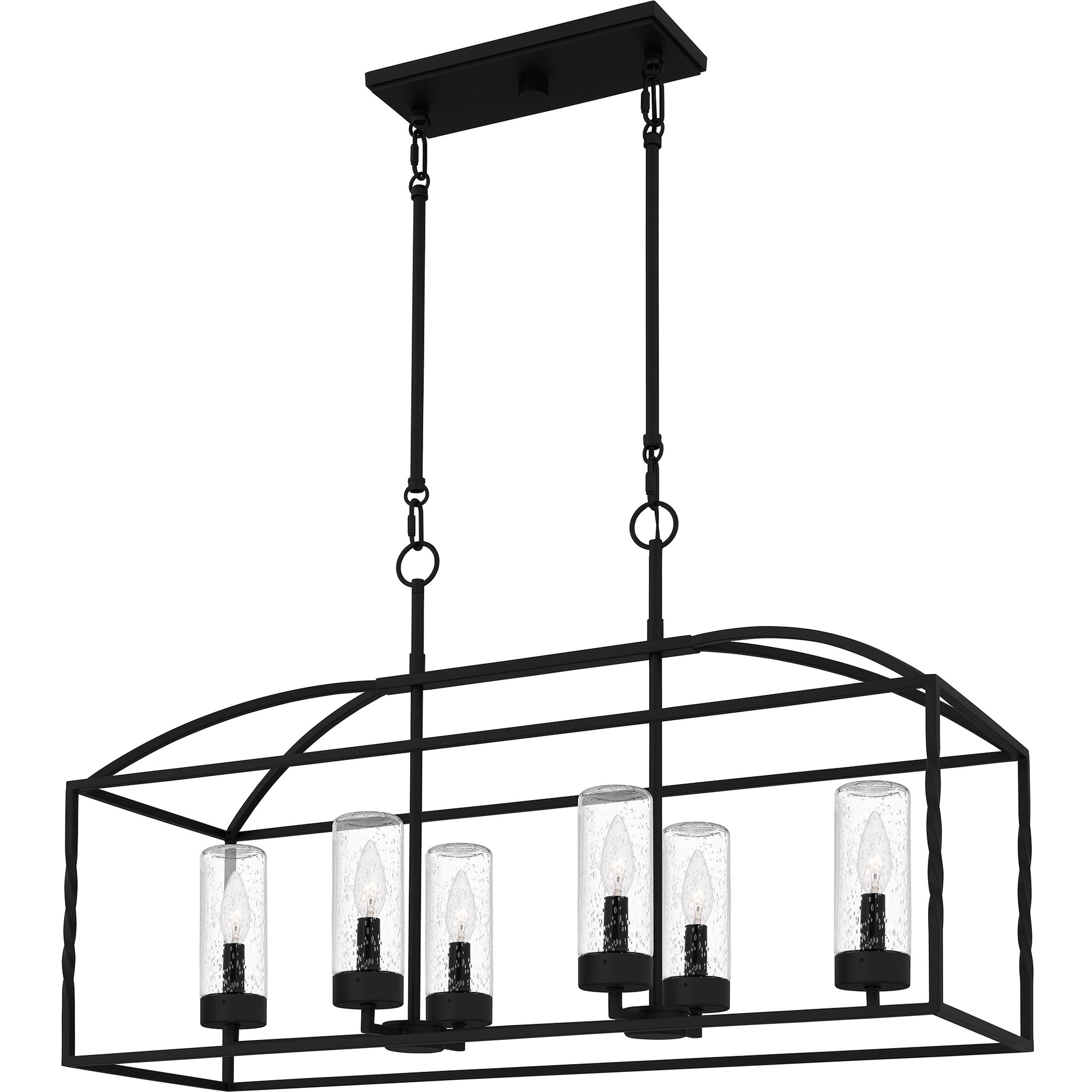 Thatcher 6 Light 36.5 inch Earth Black Outdoor Island Chandelier Ceiling Light