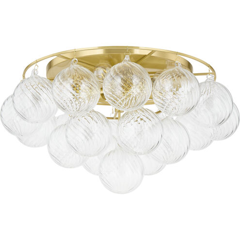 Mimi 6 Light 22.5 inch Aged Brass Flush Mount Ceiling Light