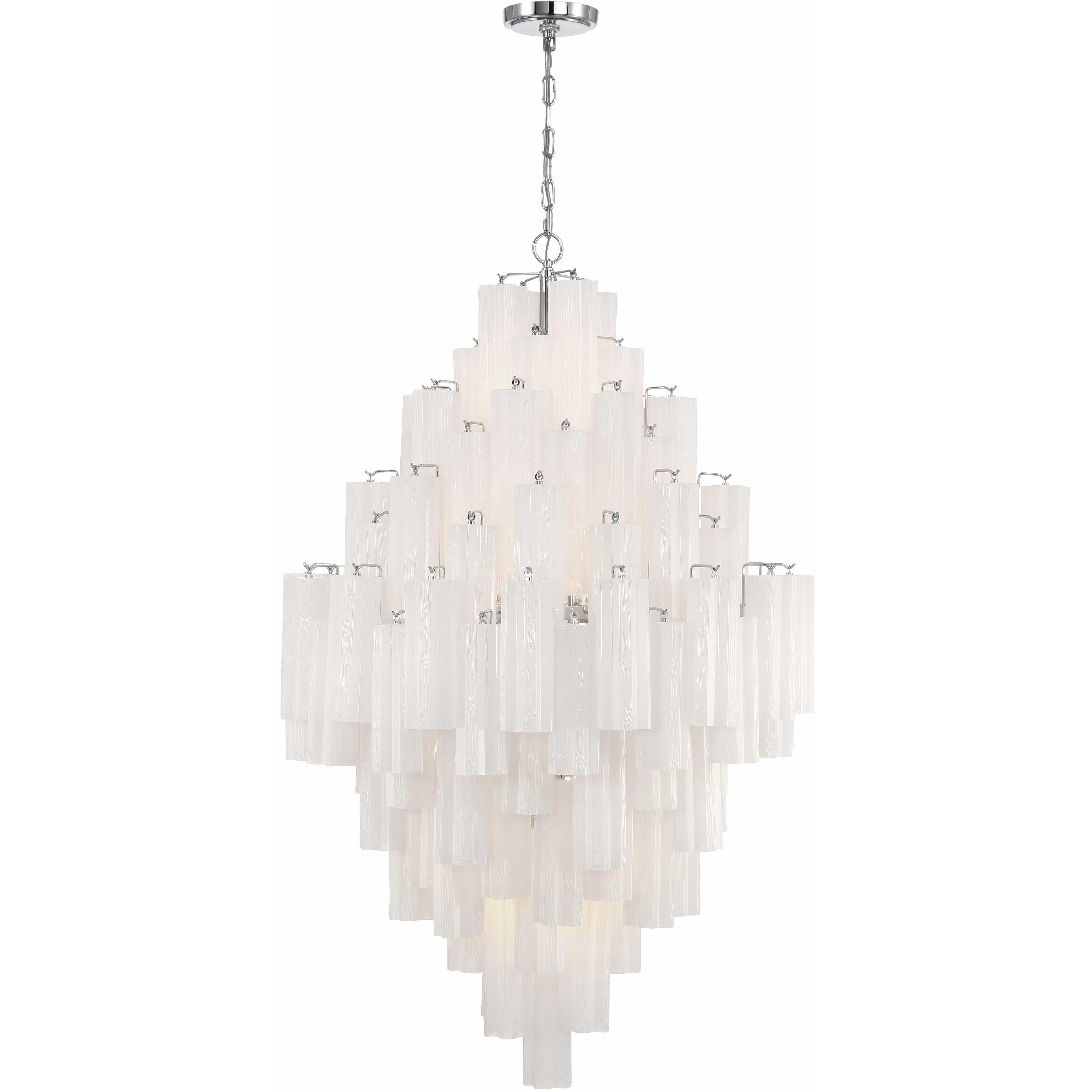 Addis 20 Light 31.5 inch Polished Chrome Chandelier Ceiling Light in White