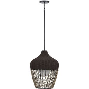 Hannah 1 Light 22 inch Black Outdoor Pendant, Both Indoor/Outdoor
