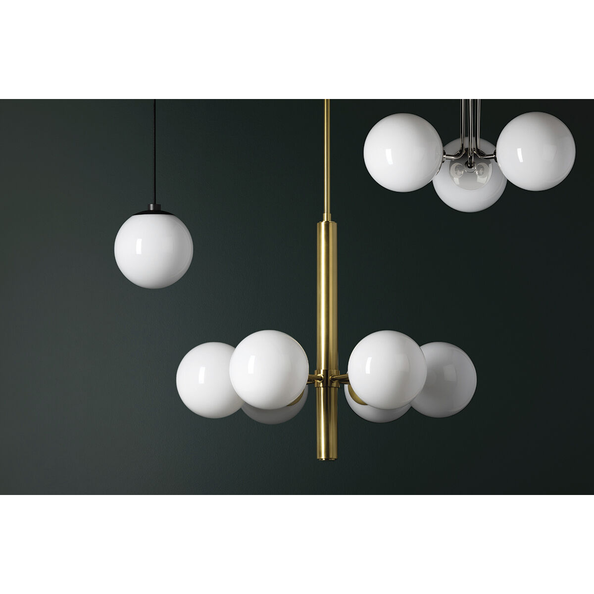 Stella 3 Light 24 inch Polished Nickel Semi Flush Ceiling Light