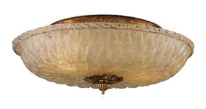 Providence 2 Light 15 inch Antique Gold Leaf Flush Mount Ceiling Light