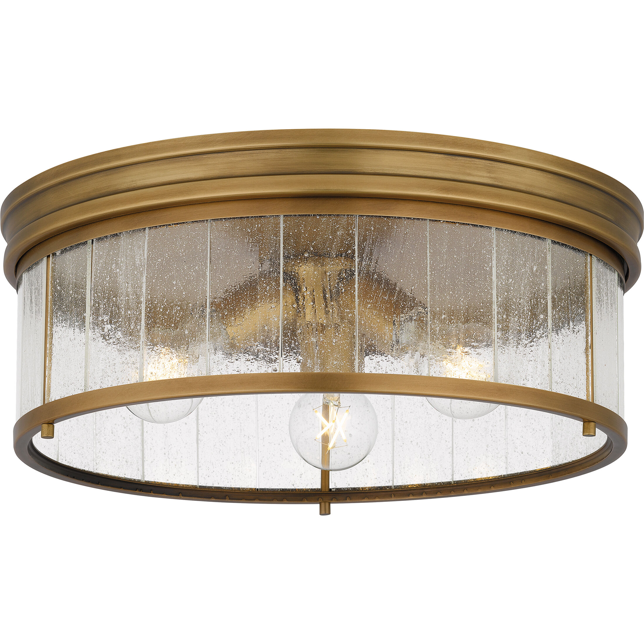 Theodora 3 Light 16 inch Weathered Brass Flush Mount Ceiling Light, Medium