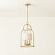 Delia 3 Light 12.25 inch Vintage Gold Leaf Hanging Lantern Ceiling Light