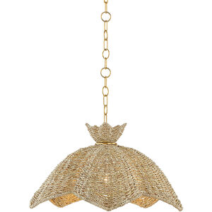 Solie 1 Light 22 inch Aged Brass Pendant Ceiling Light