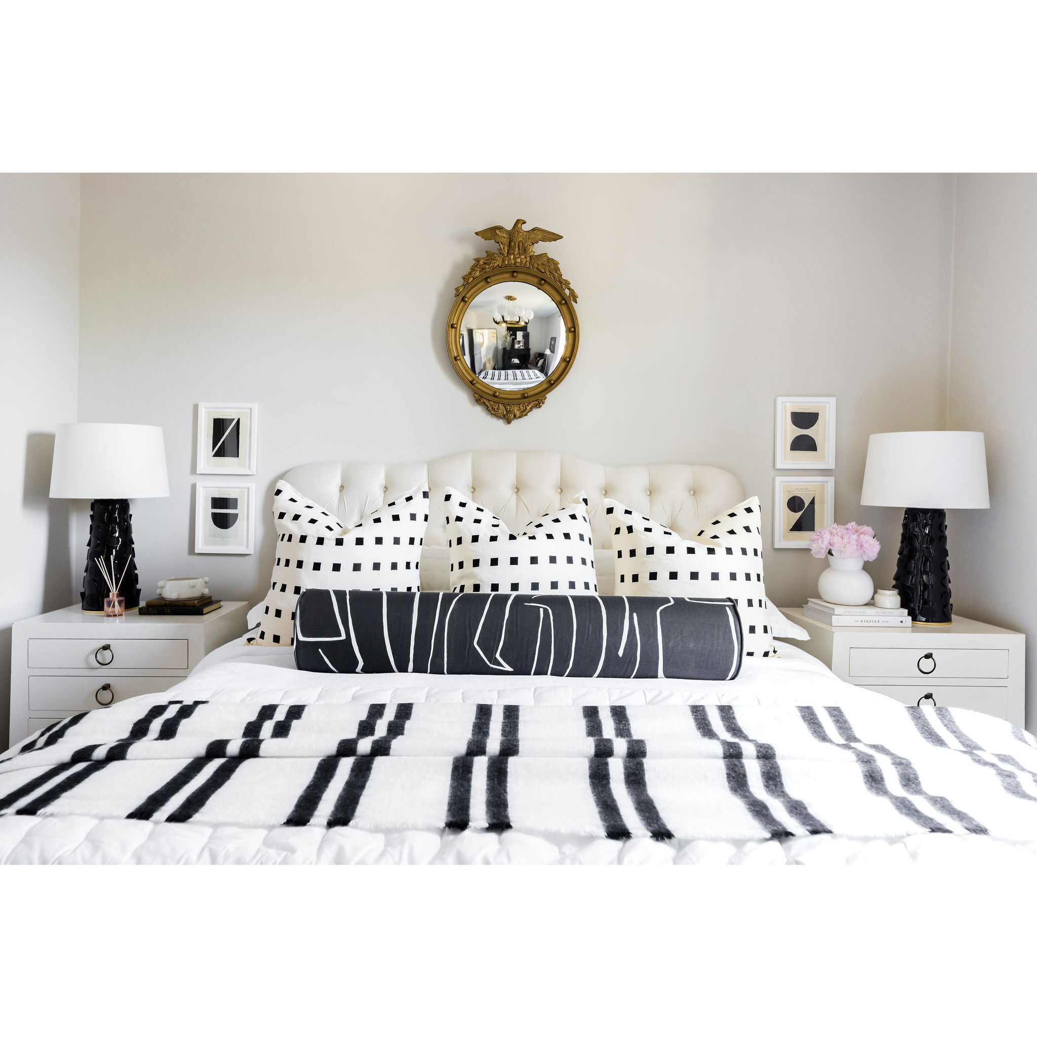 Naomi 27 inch 75 watt Black Lustro / Gold Leaf Combo Table Lamp Portable Light