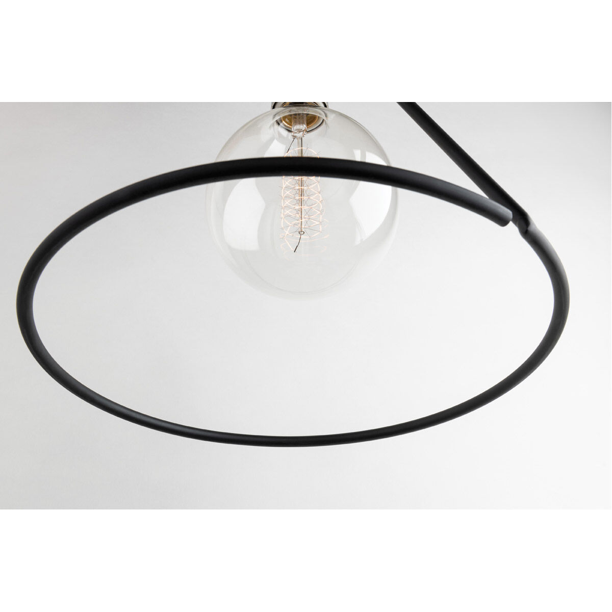 Dana 1 Light 11.75 inch Polished Nickel and Black Pendant Ceiling Light