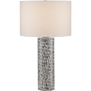 Charcoal 27.75 inch 150 watt Gray and White with Polished Nickel Table Lamp Portable Light