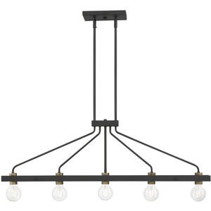 Ravella 5 Light 42 inch Black Chandelier Ceiling Light
