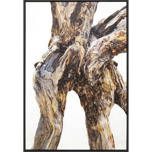 Tree of Life Brown and Metallic and White Canvas