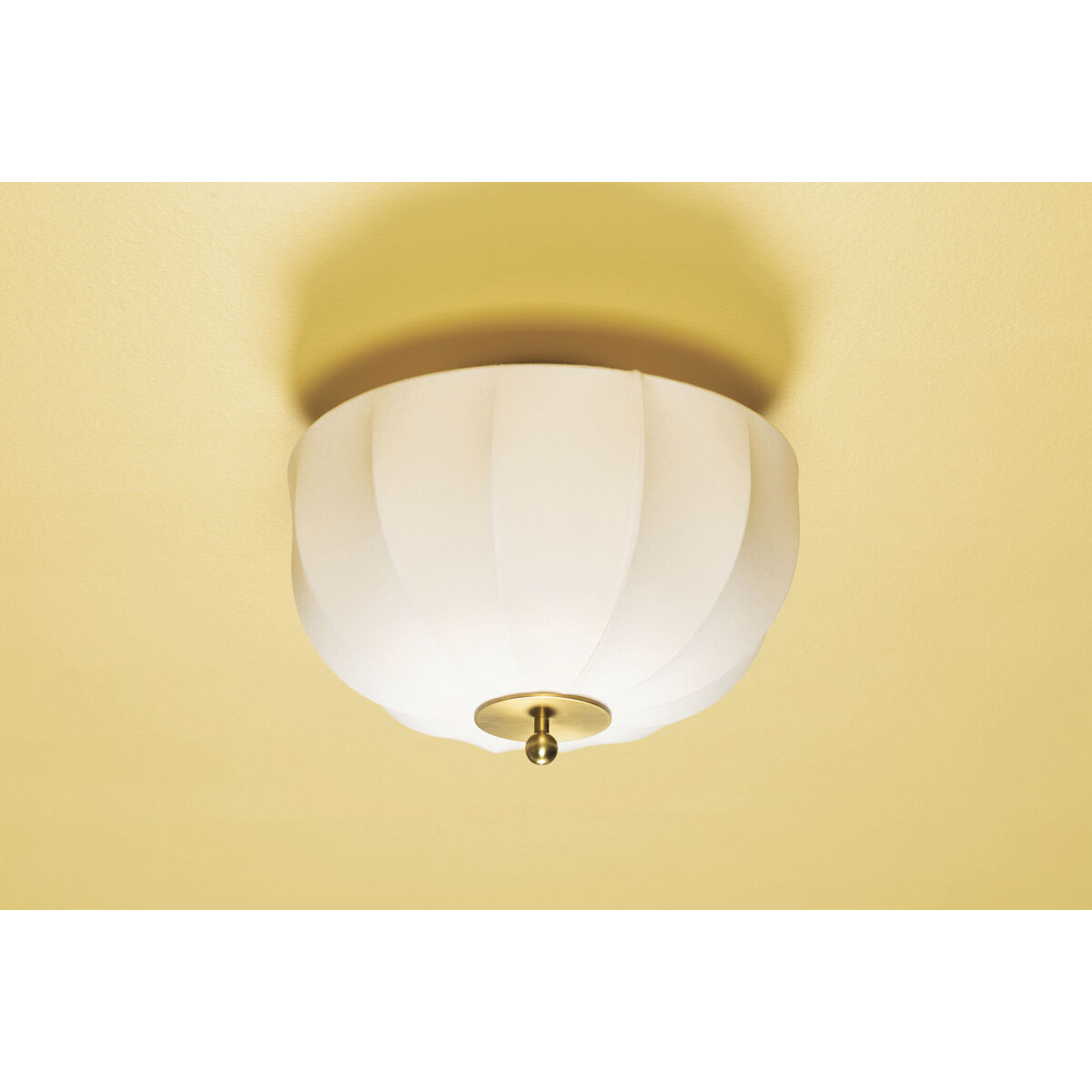 Meshelle 1 Light 13.5 inch Aged Brass Flush Mount Ceiling Light