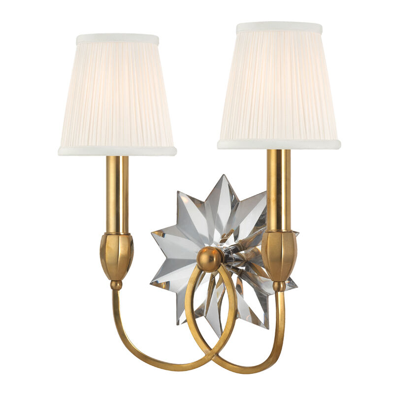Barton 2 Light 13.5 inch Aged Brass Wall Sconce Wall Light