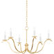 Jaclin 6 Light 34.5 inch Gold Leaf Chandelier Ceiling Light