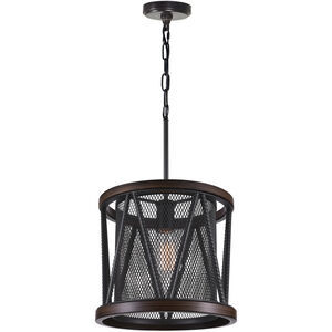 Parsh 1 Light 13 inch Pewter Drum Shade Mini Chandelier Ceiling Light