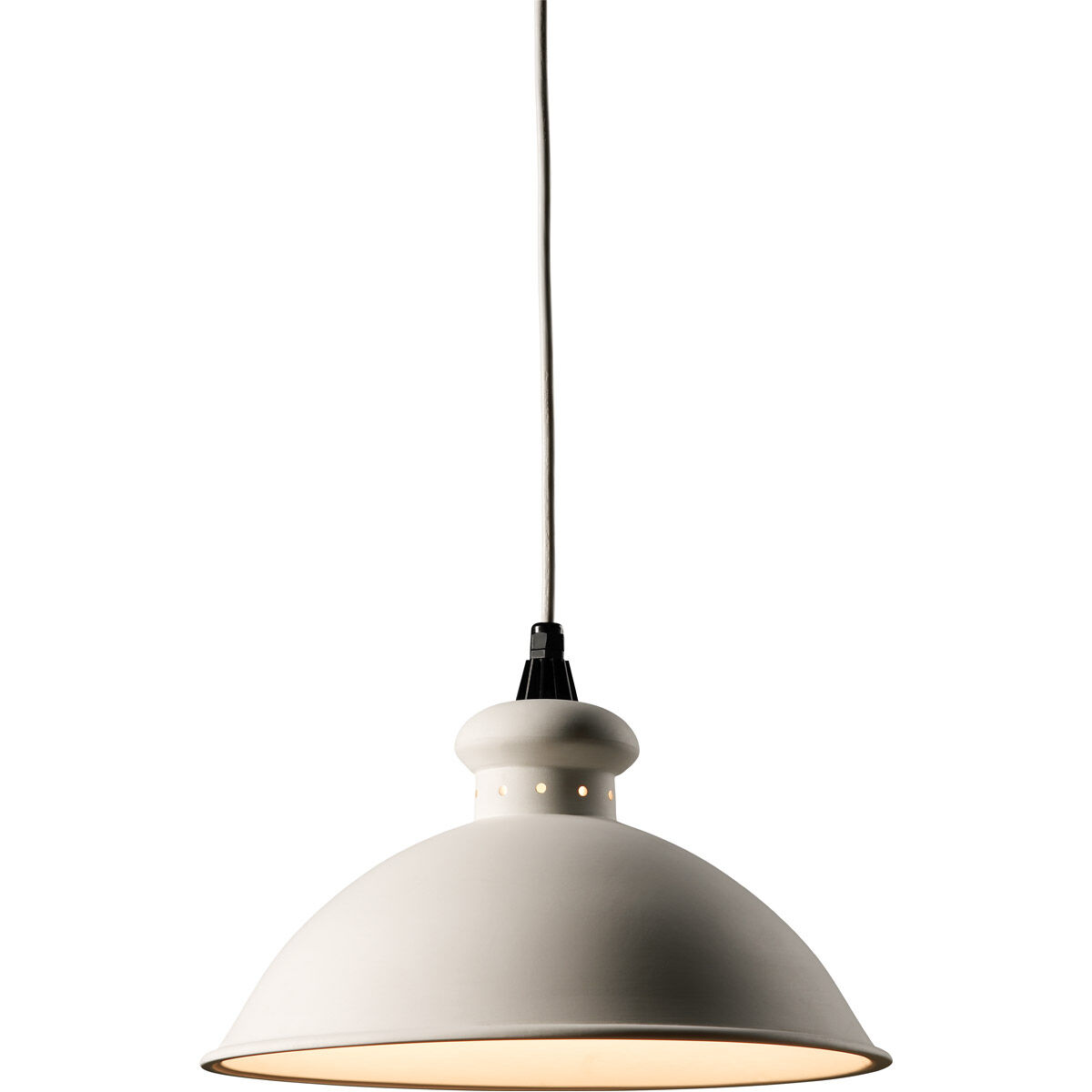 Radiance 1 Light 15 inch Vanilla Gloss Pendant Ceiling Light in White Cord